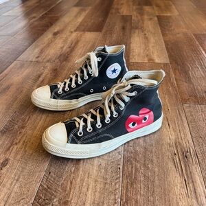 Converse X Comme des garcons play black high top sneakers size 10
